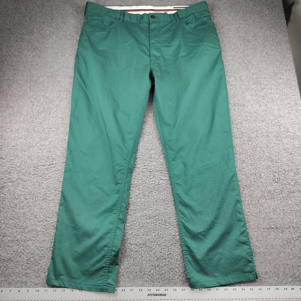 Polo Golf Ralph Lauren Mens 38x30 Green Cotton Twill Stretch Tailored Fit Pants